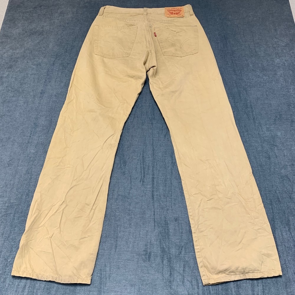 VTG Levi's 401 Jeans Mens 32x32 Beige Denim Light Wash Streetwear Straight Leg